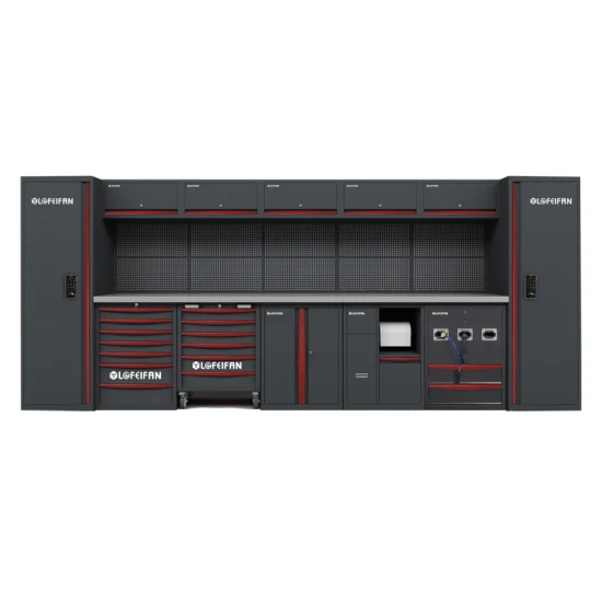 Combinazione di armadietti per utensili per stazioni di riparazione Soluzione di strumenti per workstation di stoccaggio per garage personalizzata OEM